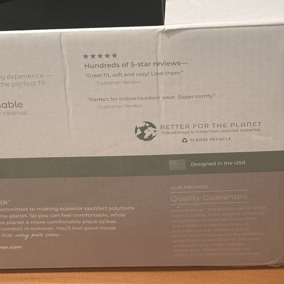 Isotoner Women's Memory Foam Black Slippers L 8.5 - 9 Eco Comfort Hoodback - Picture 8 of 9